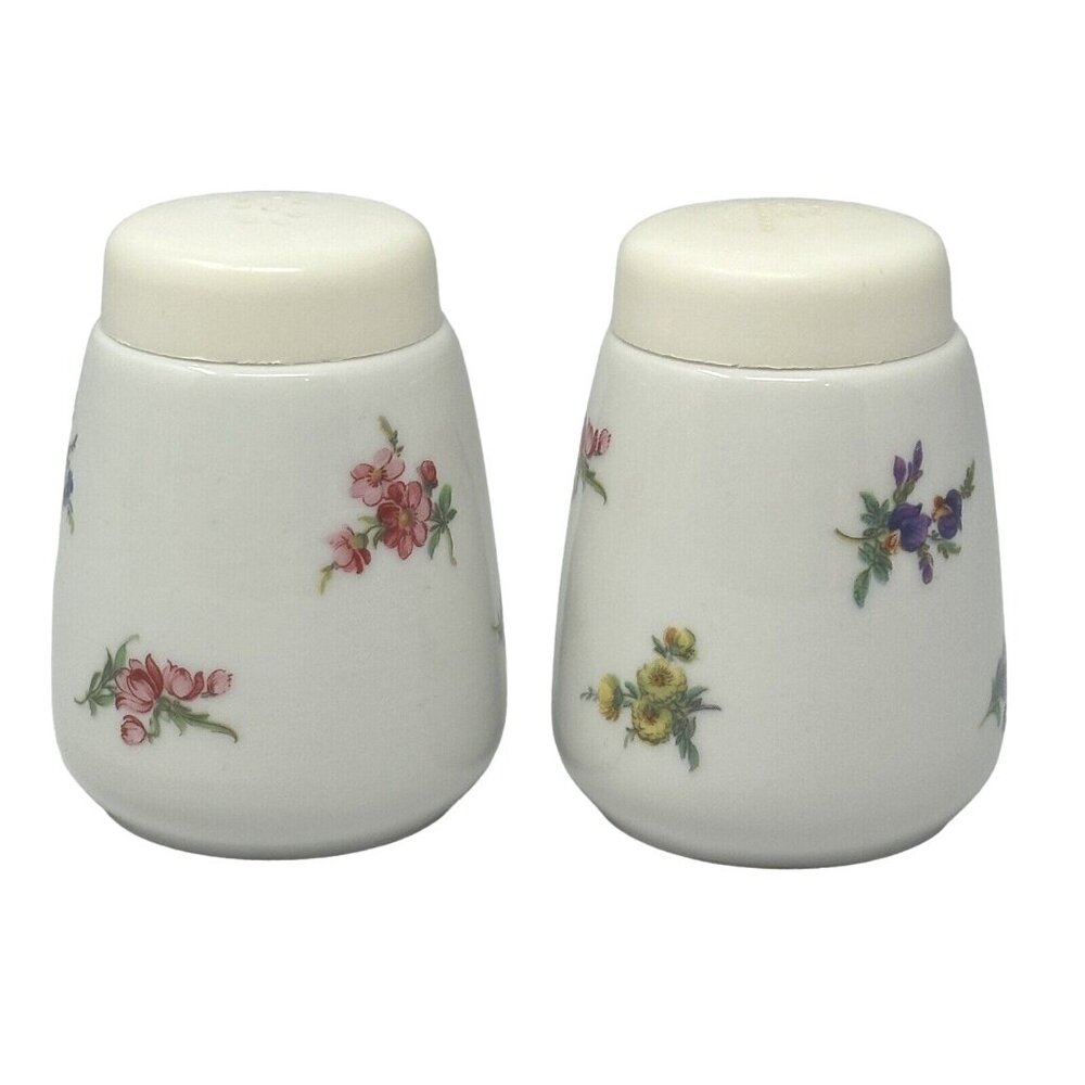 Seltmann Weiden Salt and Pepper Shaker Set Floral Porcelain Vintage Bavaria